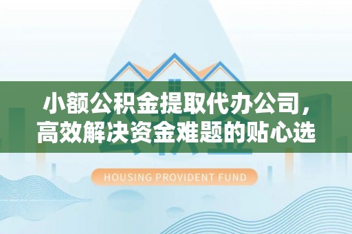 绥棱小额公积金提取代办公司，高效解决资金难题的贴心选择