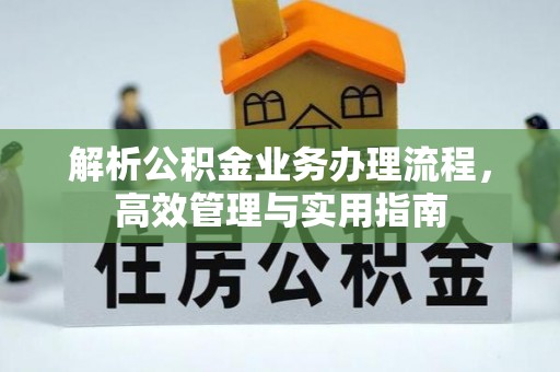 察右后旗解析公积金业务办理流程，高效管理与实用指南