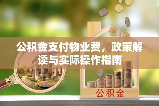 竹南公积金支付物业费，政策解读与实际操作指南