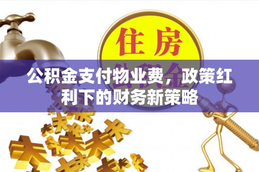 合江公积金支付物业费，政策红利下的财务新策略